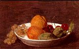 Henri Fantin-latour Canvas Paintings - A Bowl Of Fruit